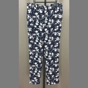 NEW Banana Republic Pants Womens 8 long blue pink floral avery straight preppy